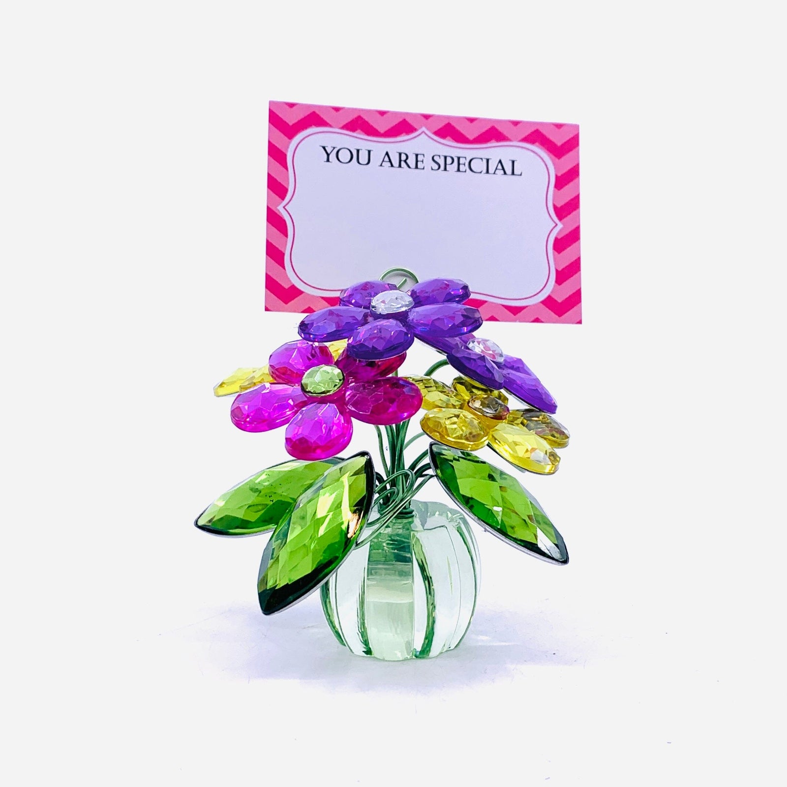 Acrylic Bouquet 3, Pansy Green Decor GANZ 