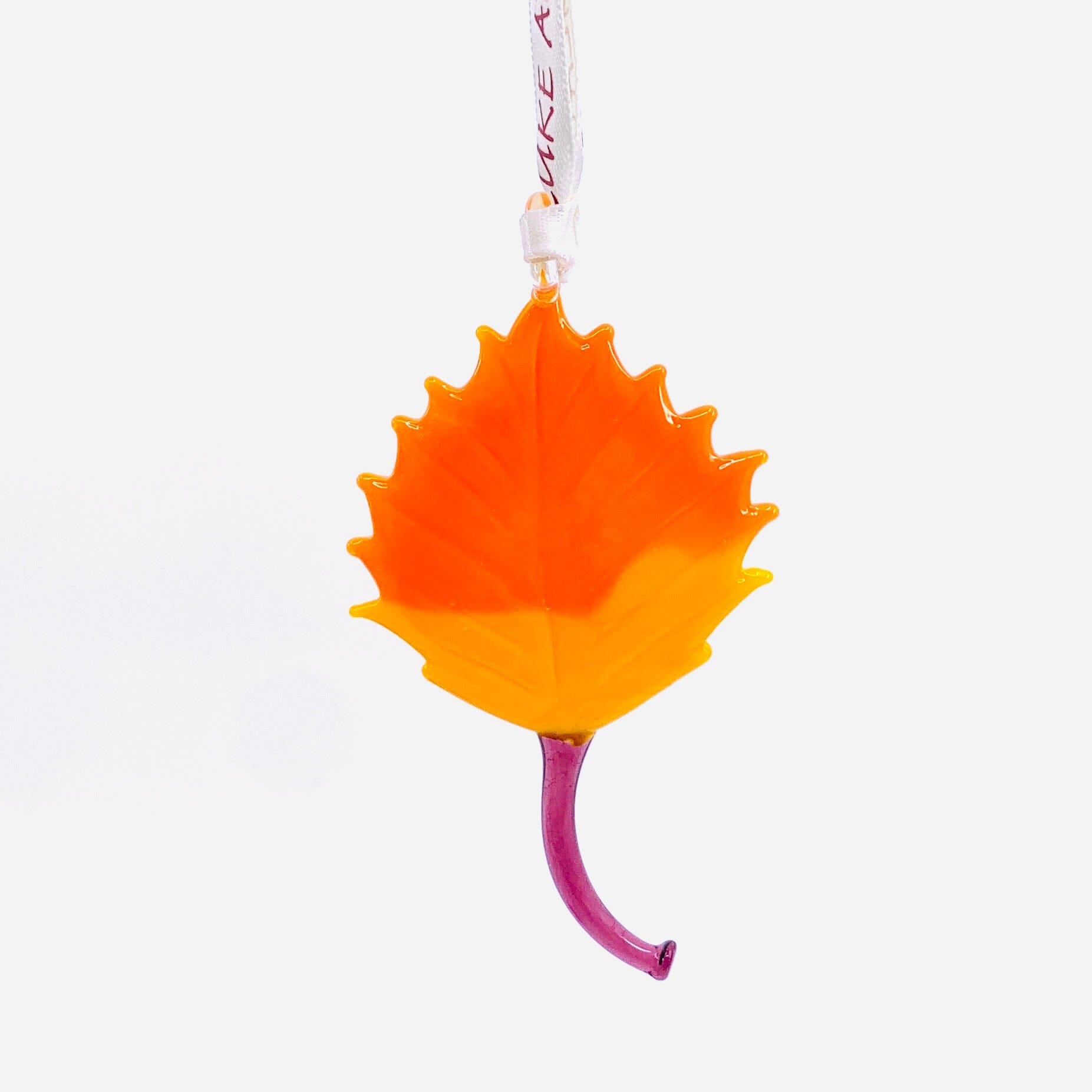 Ribbon Glass Ornament 20, Aspen Leaf Art Studio 