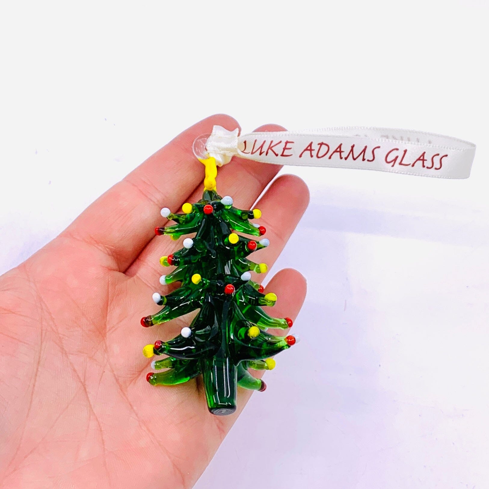 Ribbon Glass Ornament 25, Christmas Tree Art Studio 