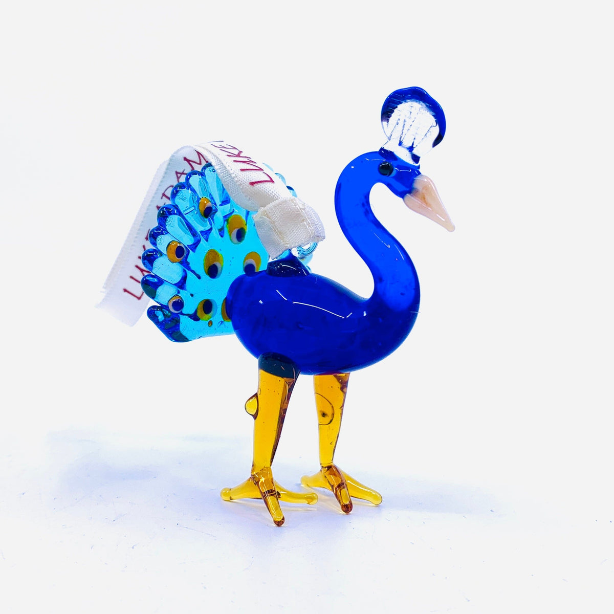 Ribbon Glass Ornament 24, Peacock Art Studio 