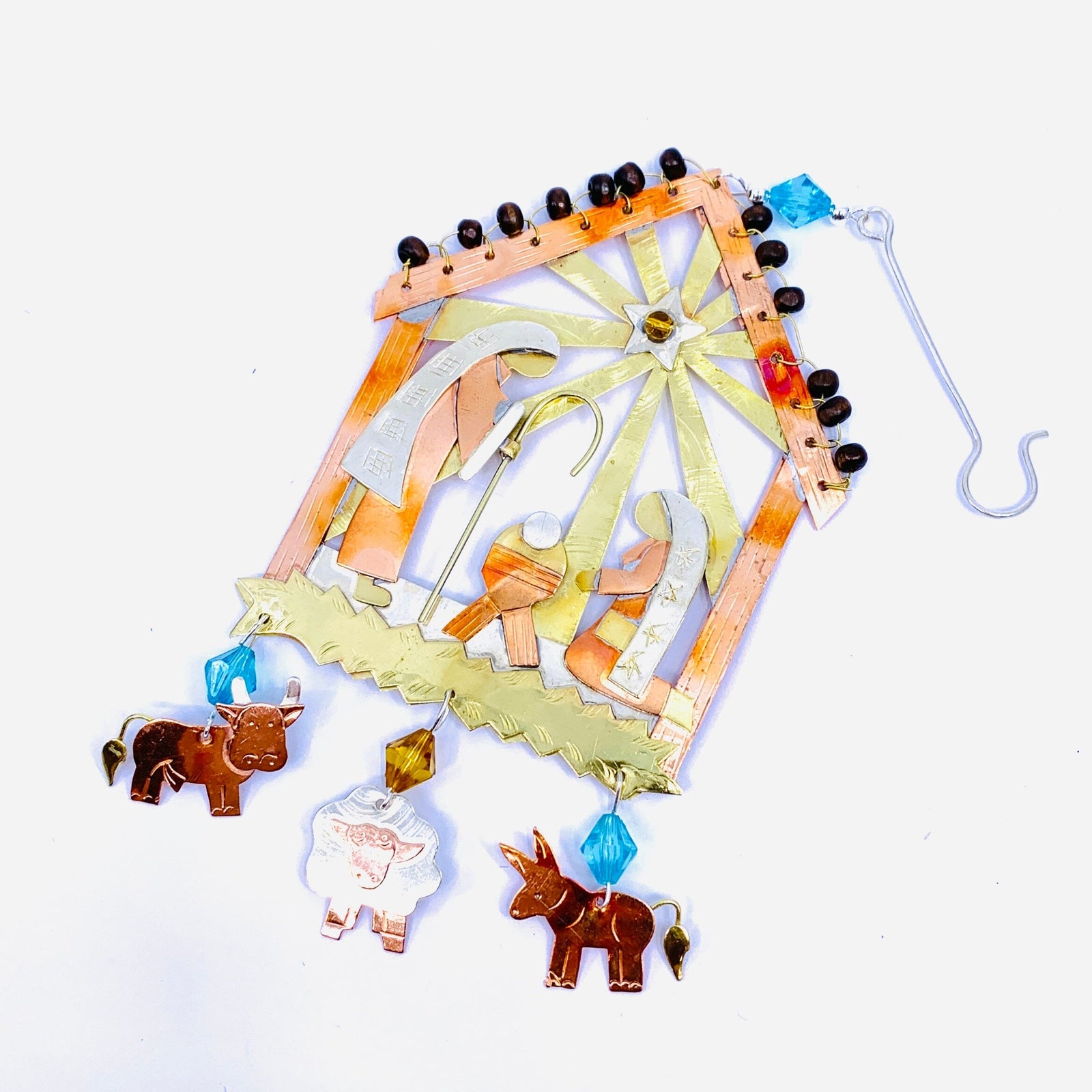 Mixed Metal Ornament, Peaceful Manger 8 Ornament Pilgrim Imports 