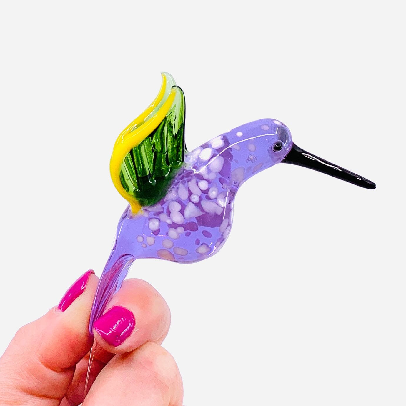 Glass Hummingbird, Violet Miniature C&F Enterprises 
