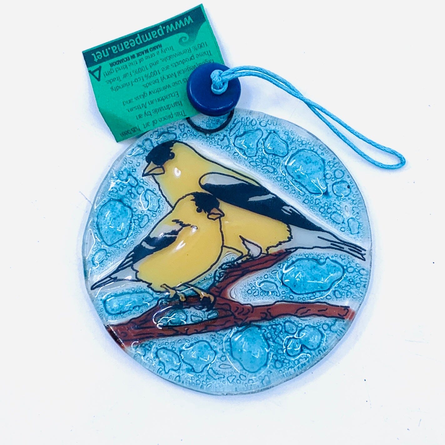 Fair Trade 149 Goldfinch Pair Ornament Pam Peana 