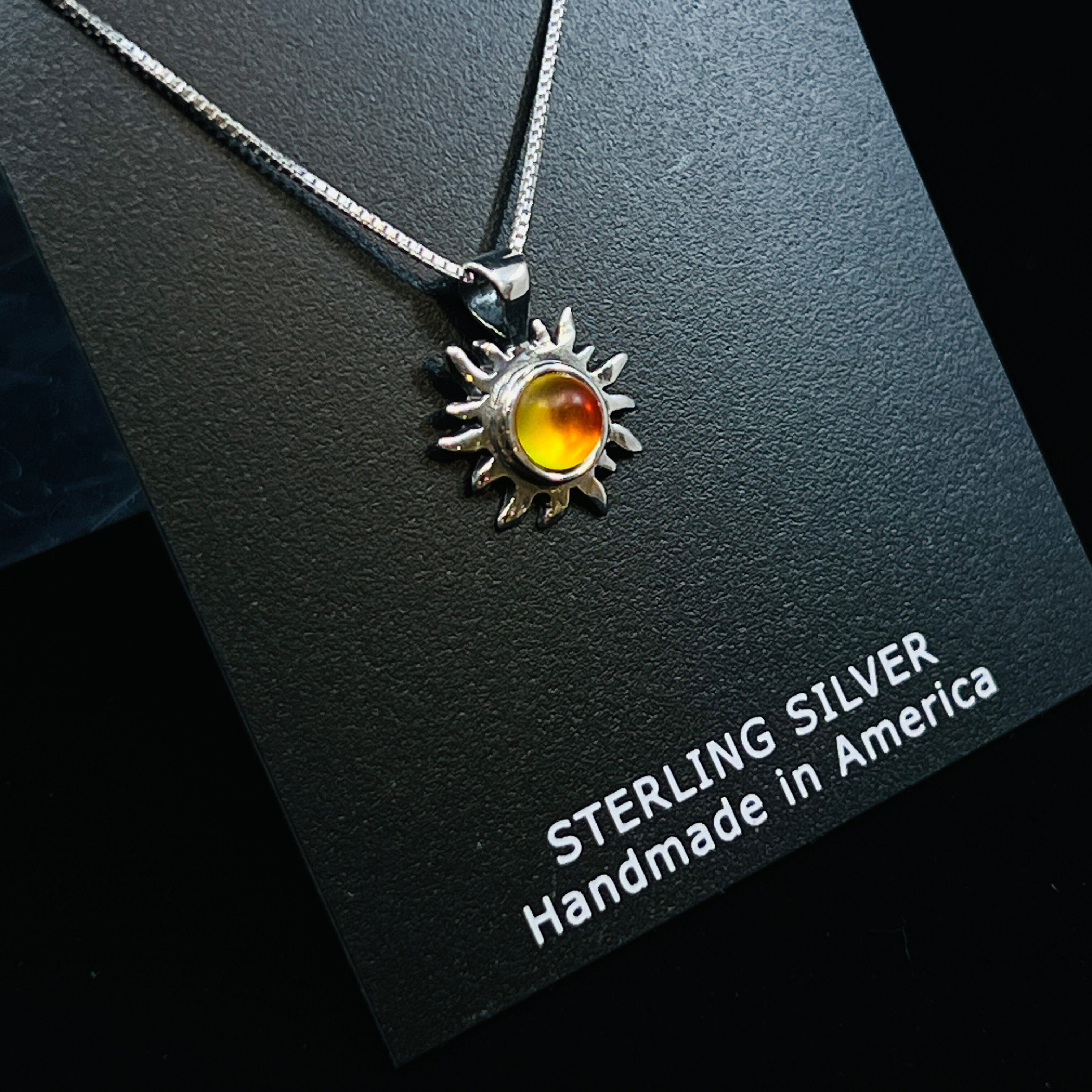 Teeny Crystal Sun Necklace - Luke Adams Glass Blowing Studio