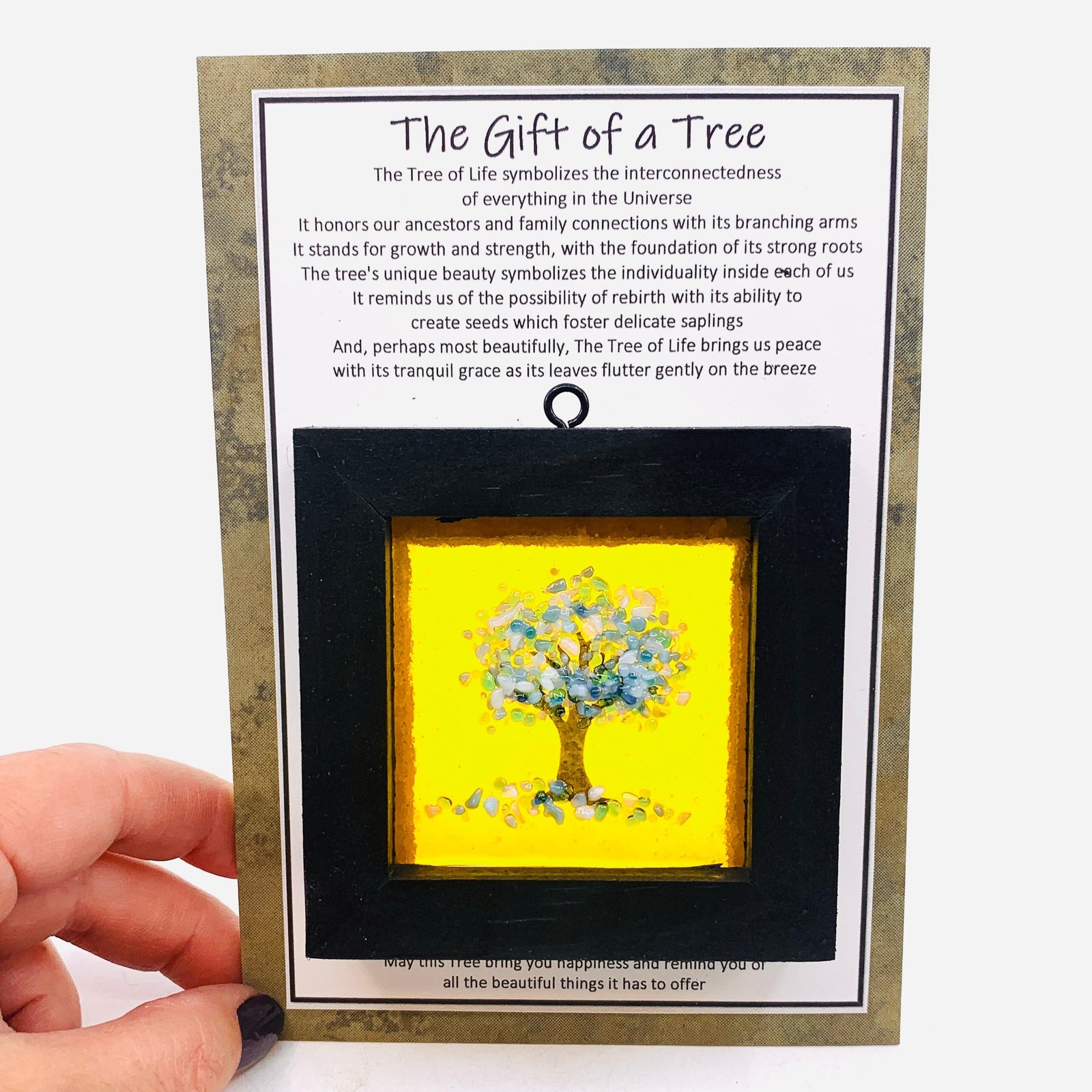 Fused Glass Tree of Life Shadow Box 228 Decor Glimmer Glass Gifts 