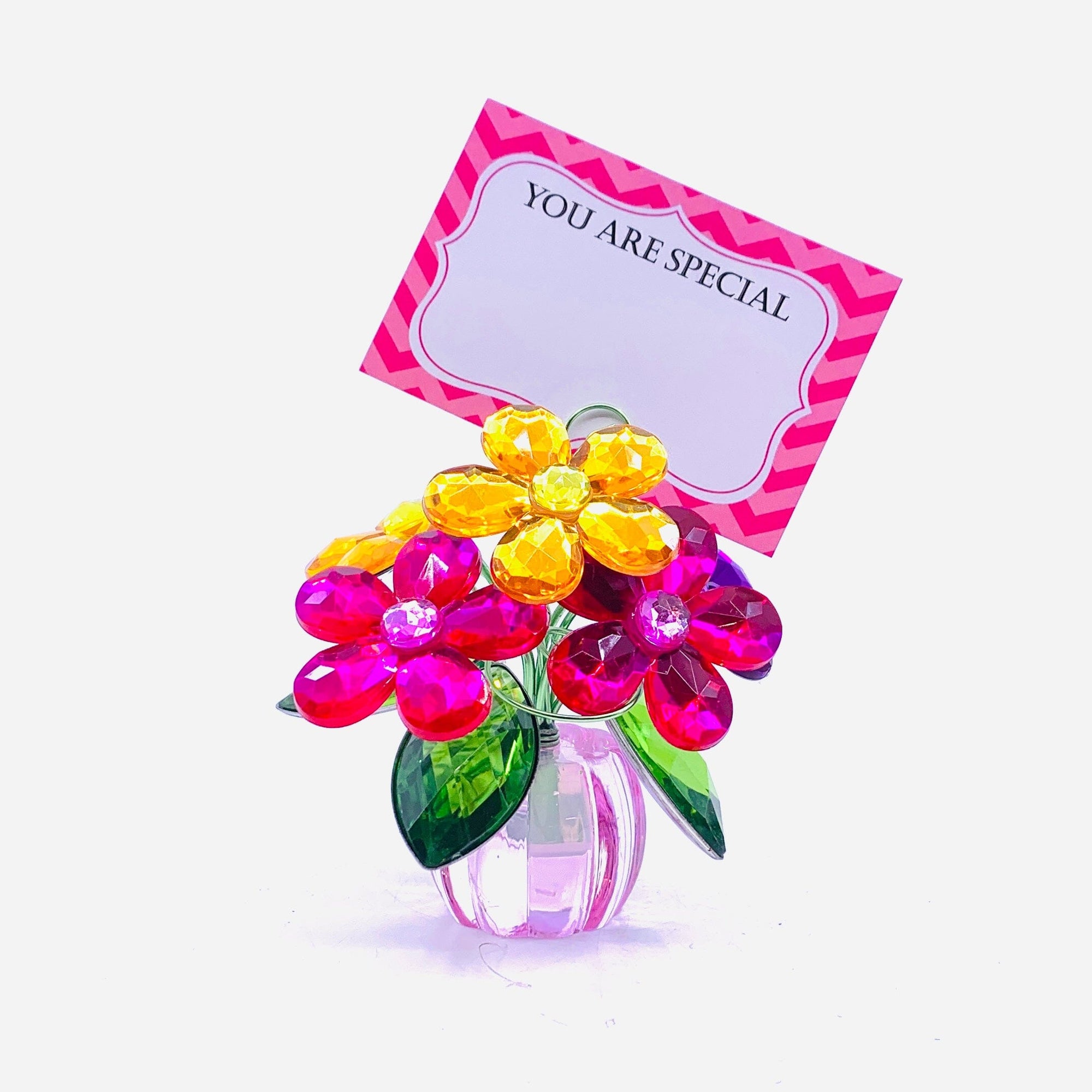 Acrylic Bouquet 2, Pansy Pink Decor GANZ 