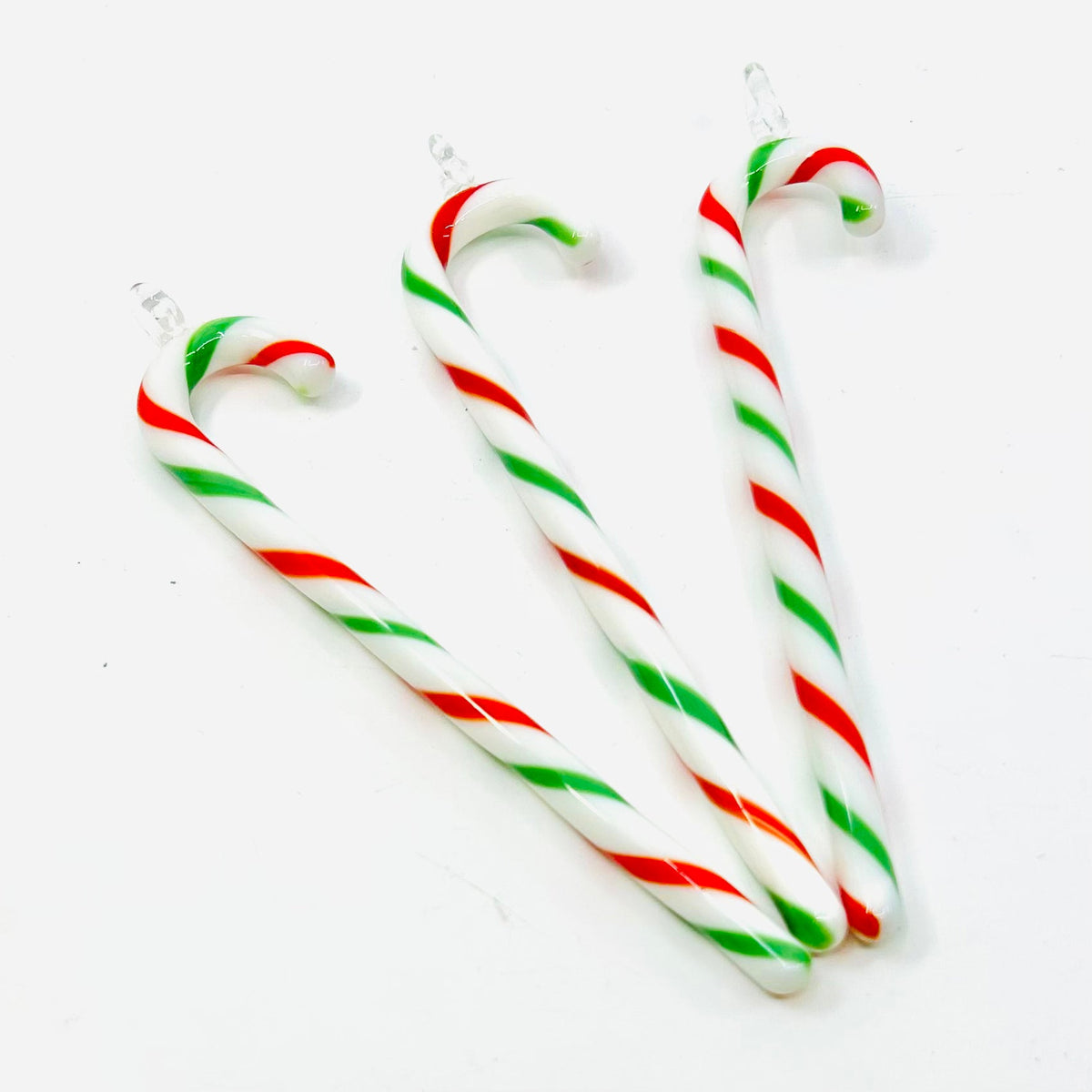 Glass Candy Cane Ornament 239, Spearmint Holiday - 