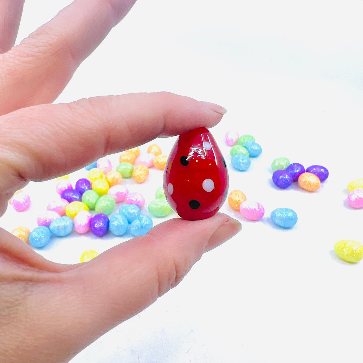 Mini Glass Egg-stravaganza 19 Ladybug
