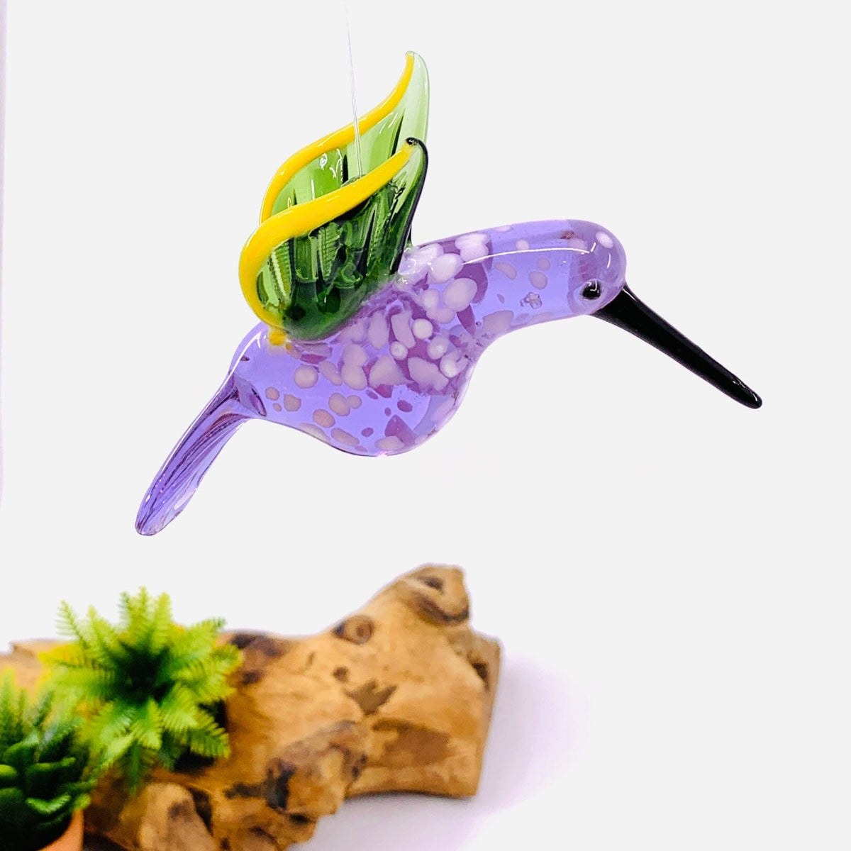 Glass Hummingbird, Violet Miniature C&amp;F Enterprises 