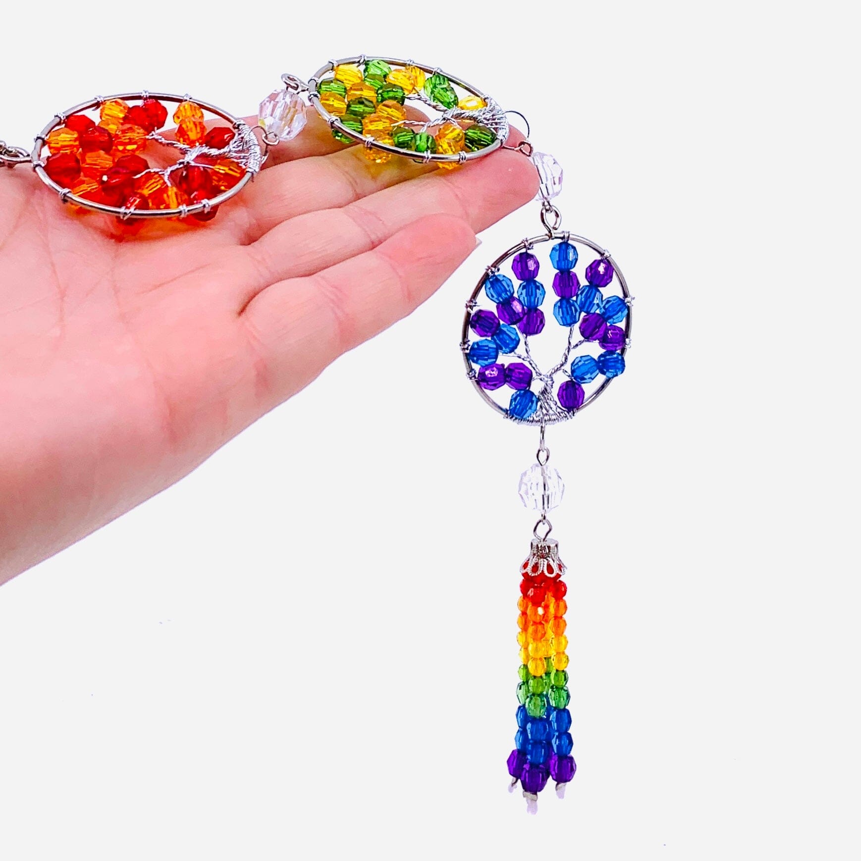 Rainbow Crystal Triple Tree Ornament Ornament GANZ 