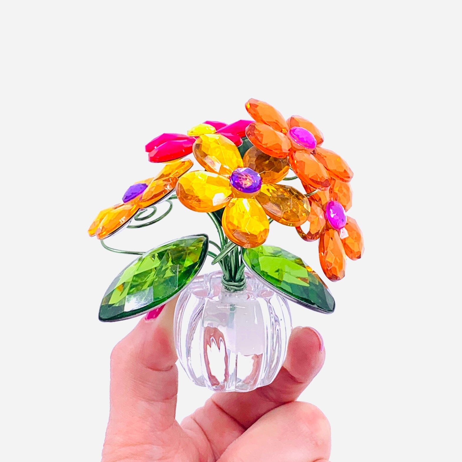 Acrylic Bouquet 1, Pansy Clear Decor GANZ 