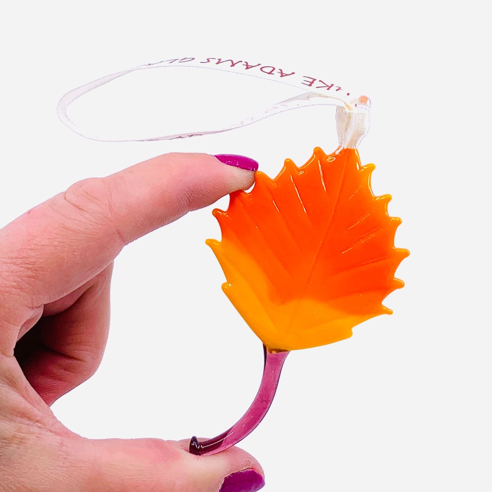 Ribbon Glass Ornament 20, Aspen Leaf Art Studio 