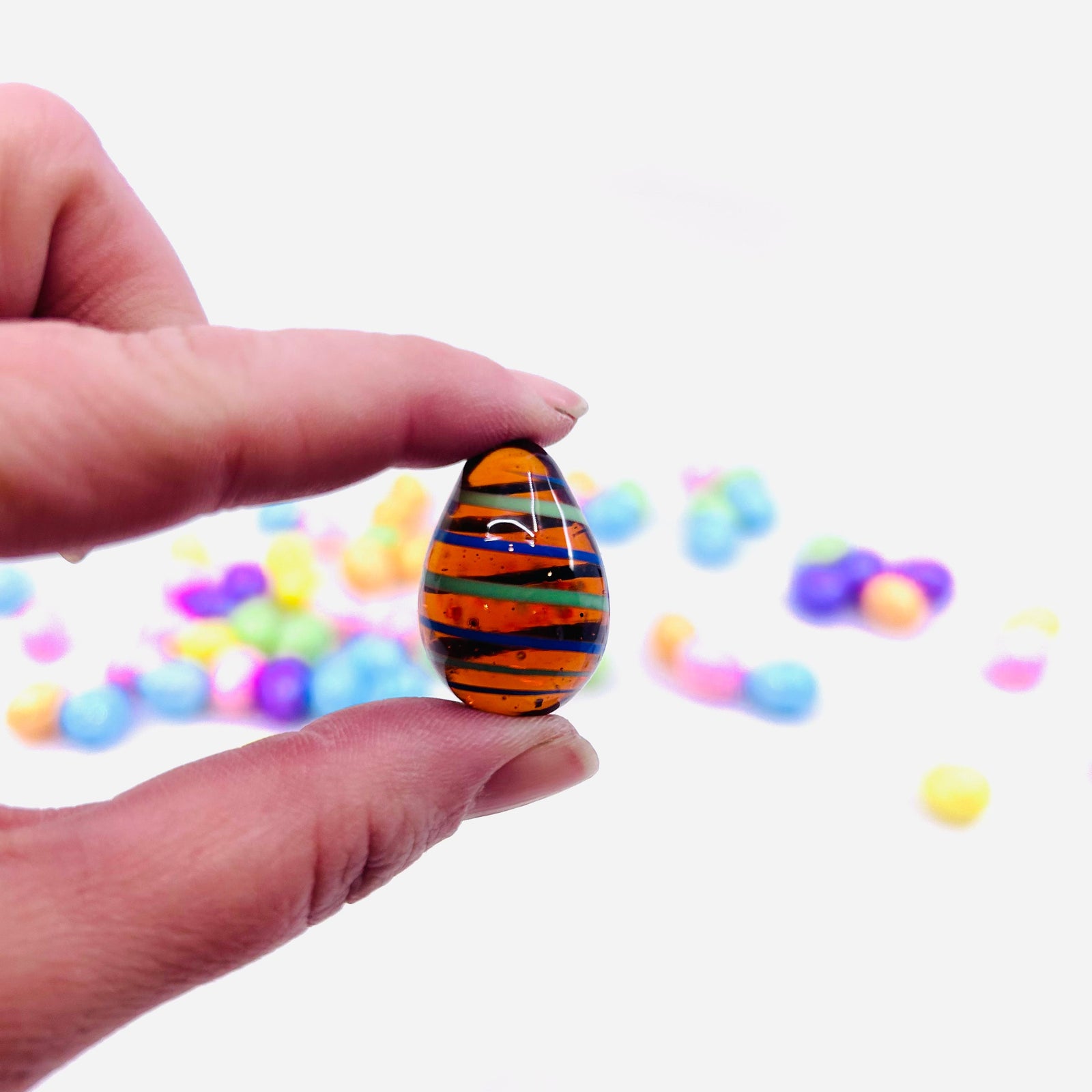 Mini Glass Egg-stravaganza 5 Amber Swirl Amazon 