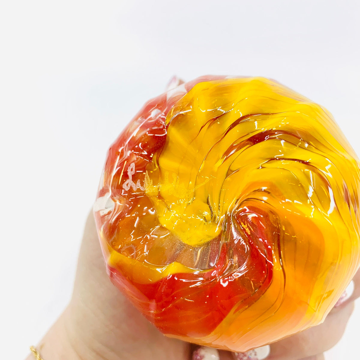 Daily Pumpkin 1962 Flame Mini Signed by Luke Adams Gabby Luke Adams Glass Blowing Studio 