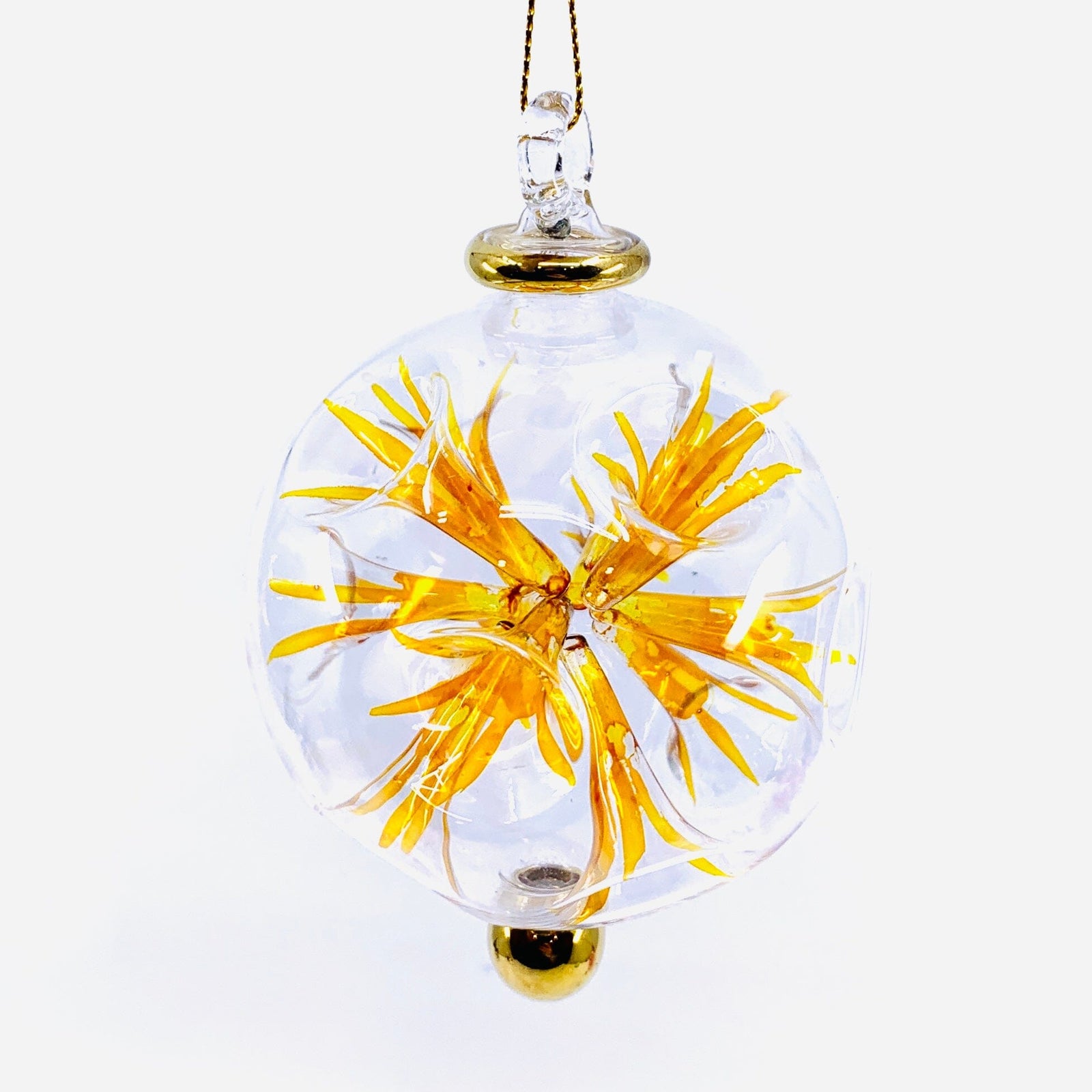 Hand Blown Starburst Ornaments, Orange Large Unique Tradings LLC 