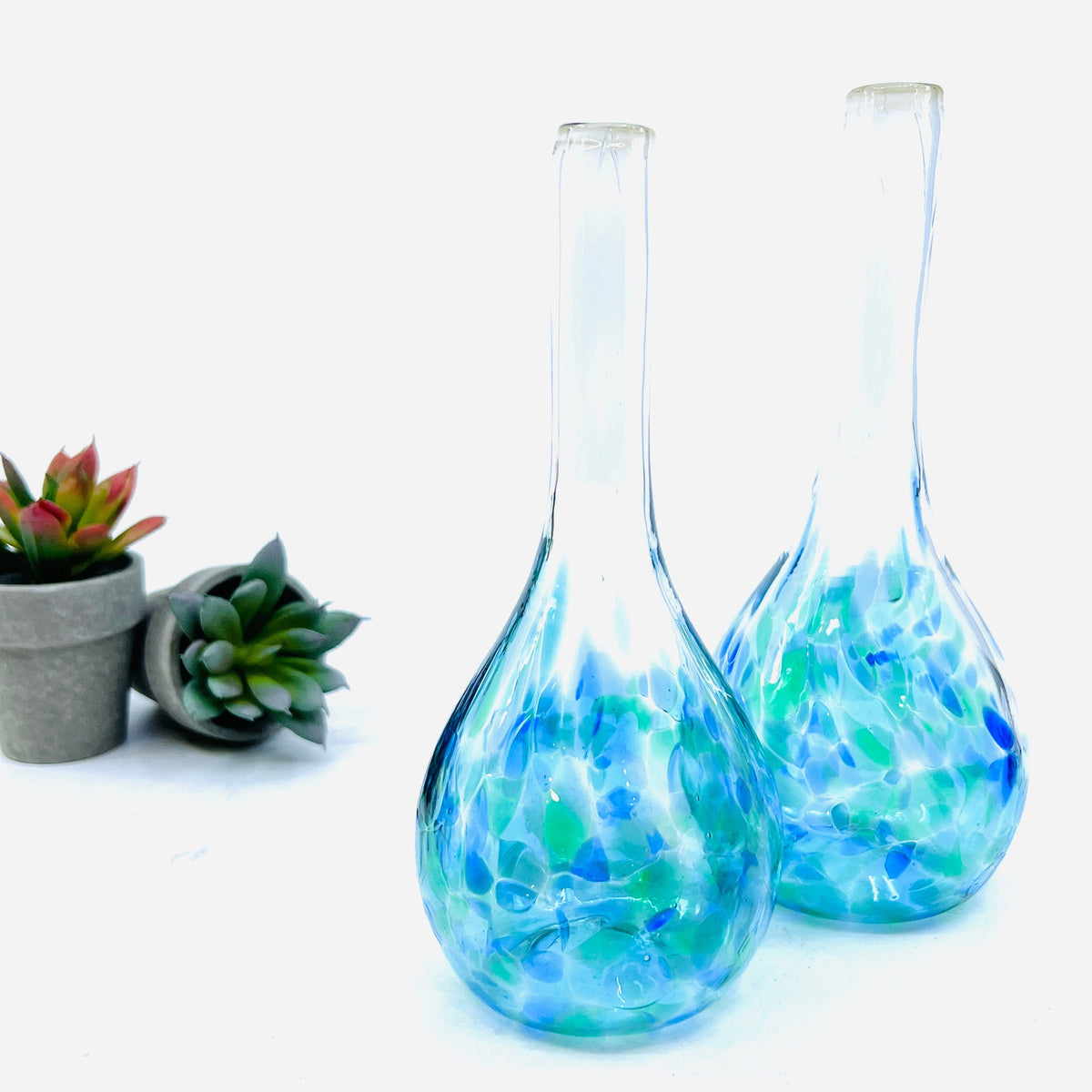 Small Tall Neck Vase Decor Henrietta Glass Ocean 