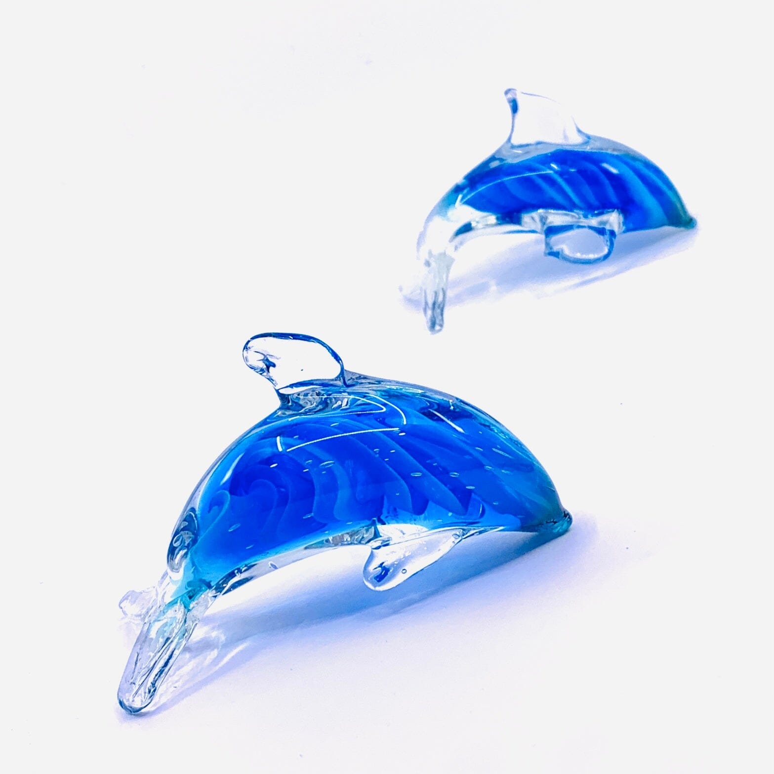 Glass Dolphin Swirl Paperweight Decor Chesapeake Bay 