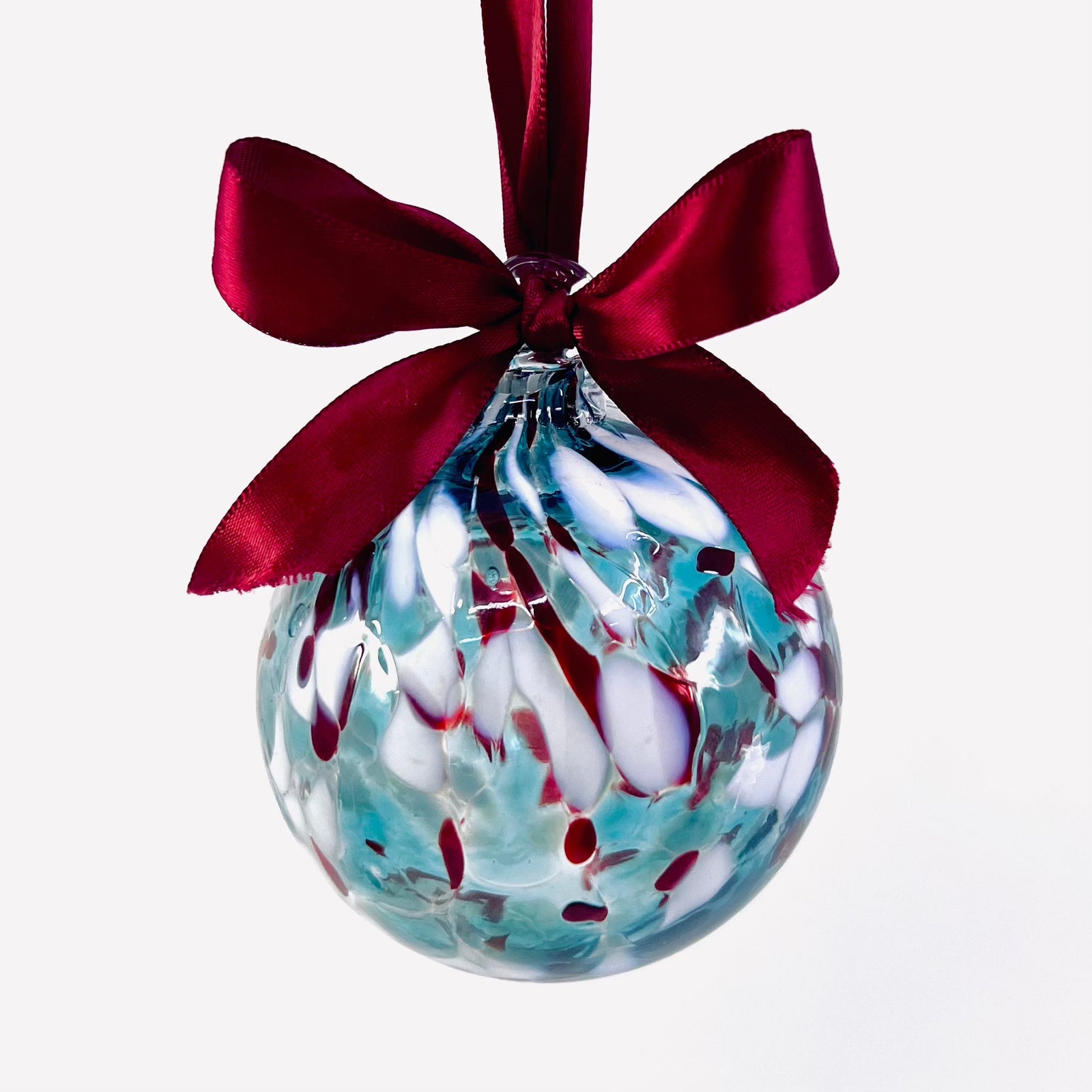 Mini Holiday Ornament, Winter Frost Ornament Luke Adams Glass Blowing Studio 