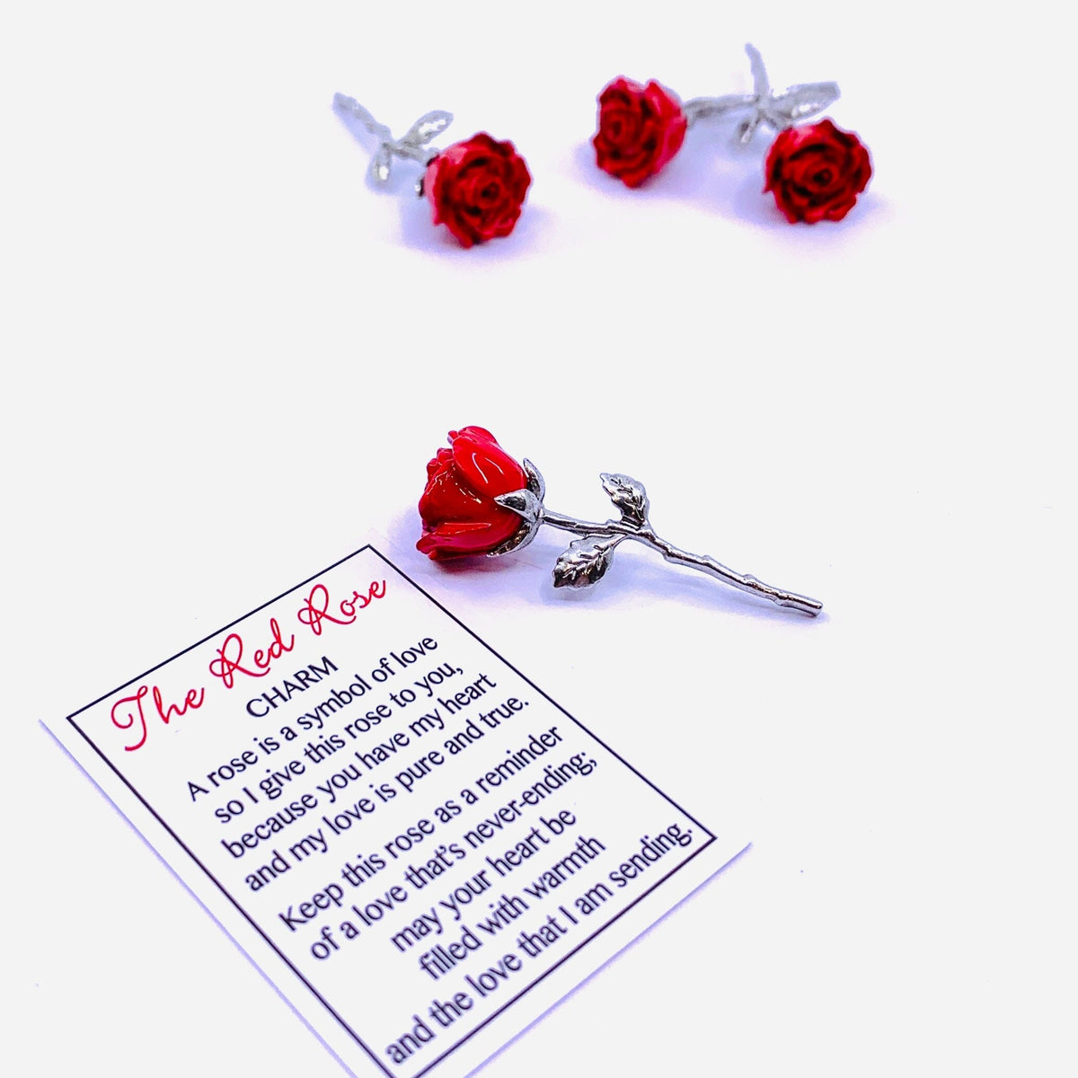 The Red Rose Pocket Charm Miniature GANZ 
