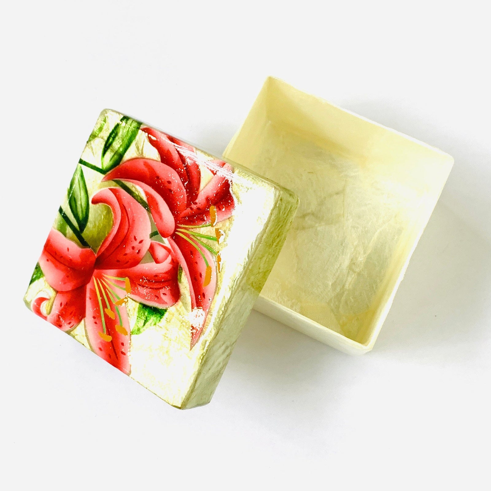 Capiz Shell Trinket Box 10, Pink Lily Decor Kubla Craft 