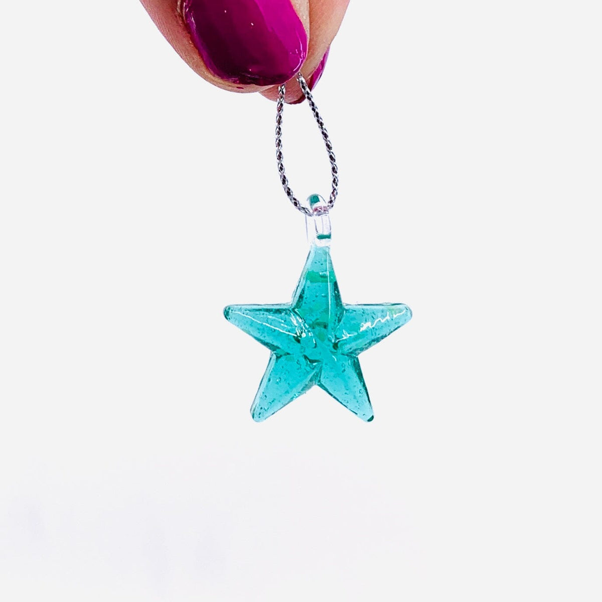 Glass Glow in the Dark Stars, Turquoise Miniature - 