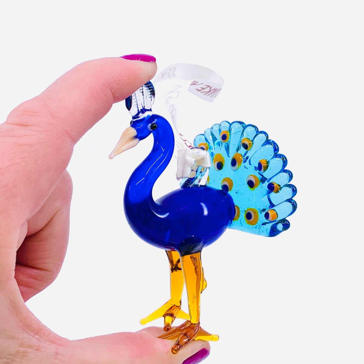Ribbon Glass Ornament 24, Peacock Art Studio 