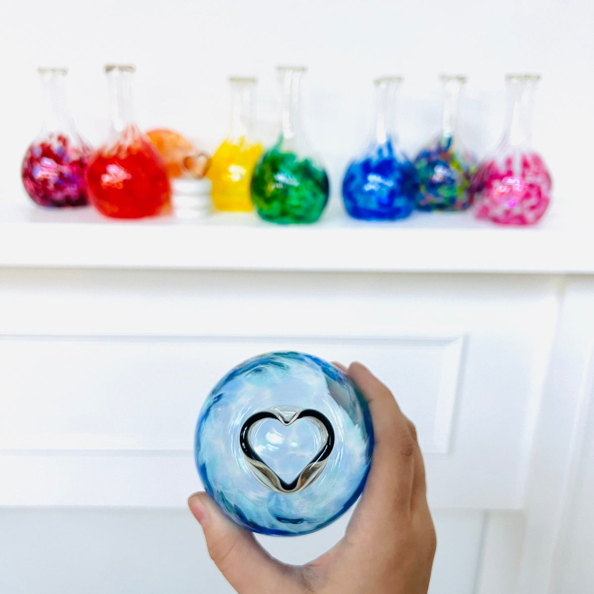 Love in a Bottle Decor Henrietta Glass Teal 