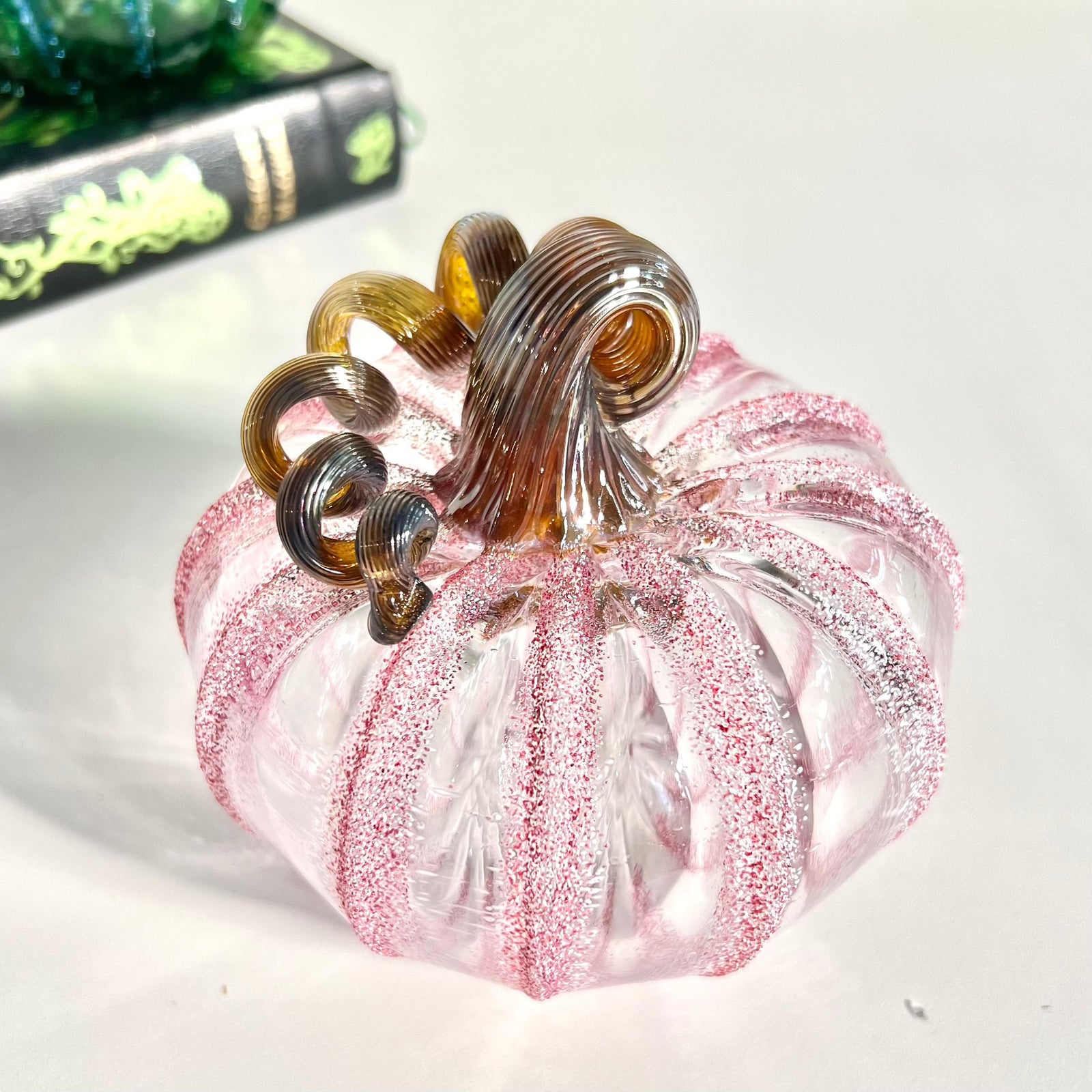 Glinda, Pink Frost Pumpkin Inspo Luke Adams Glass Blowing Studio 