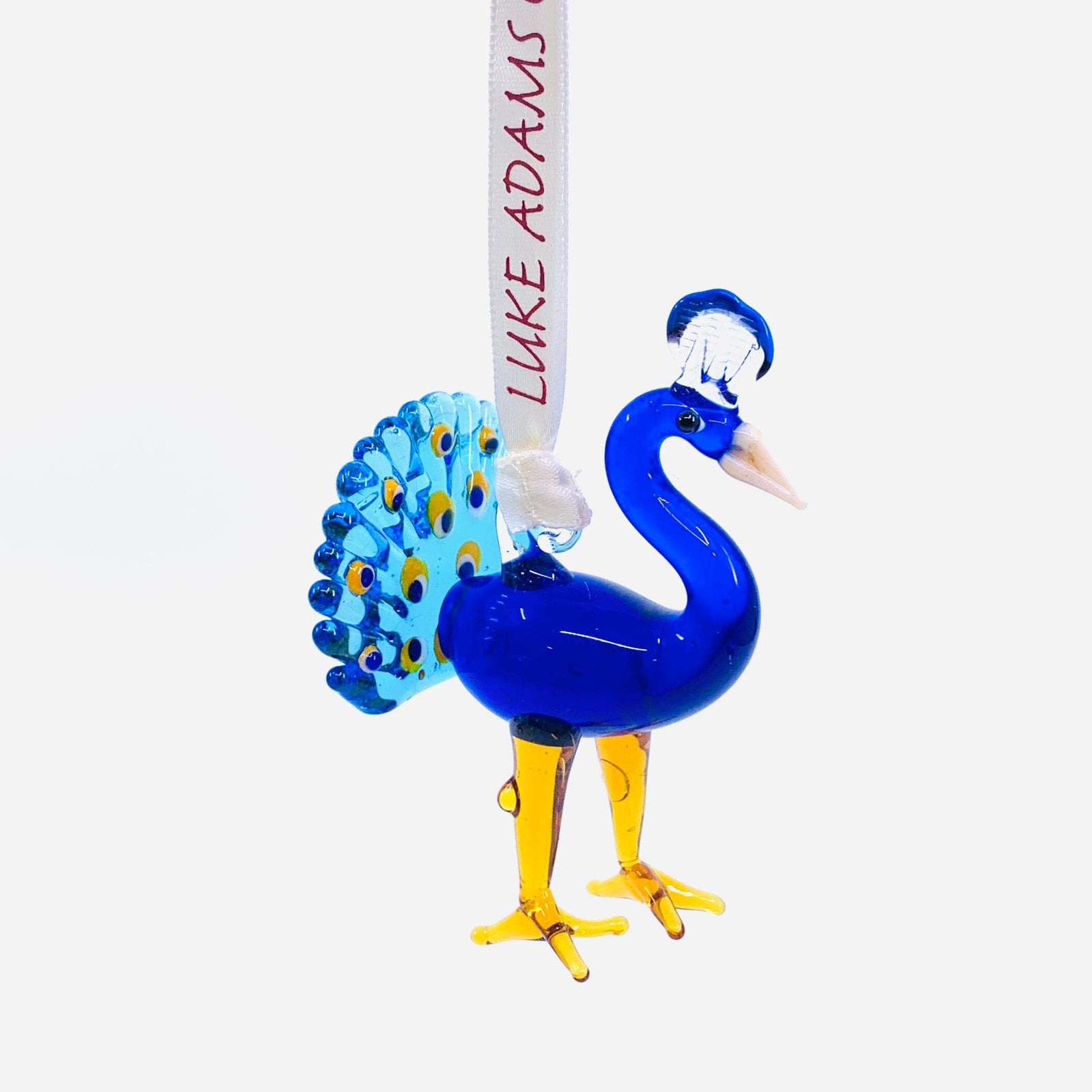 Ribbon Glass Ornament 24, Peacock Art Studio 