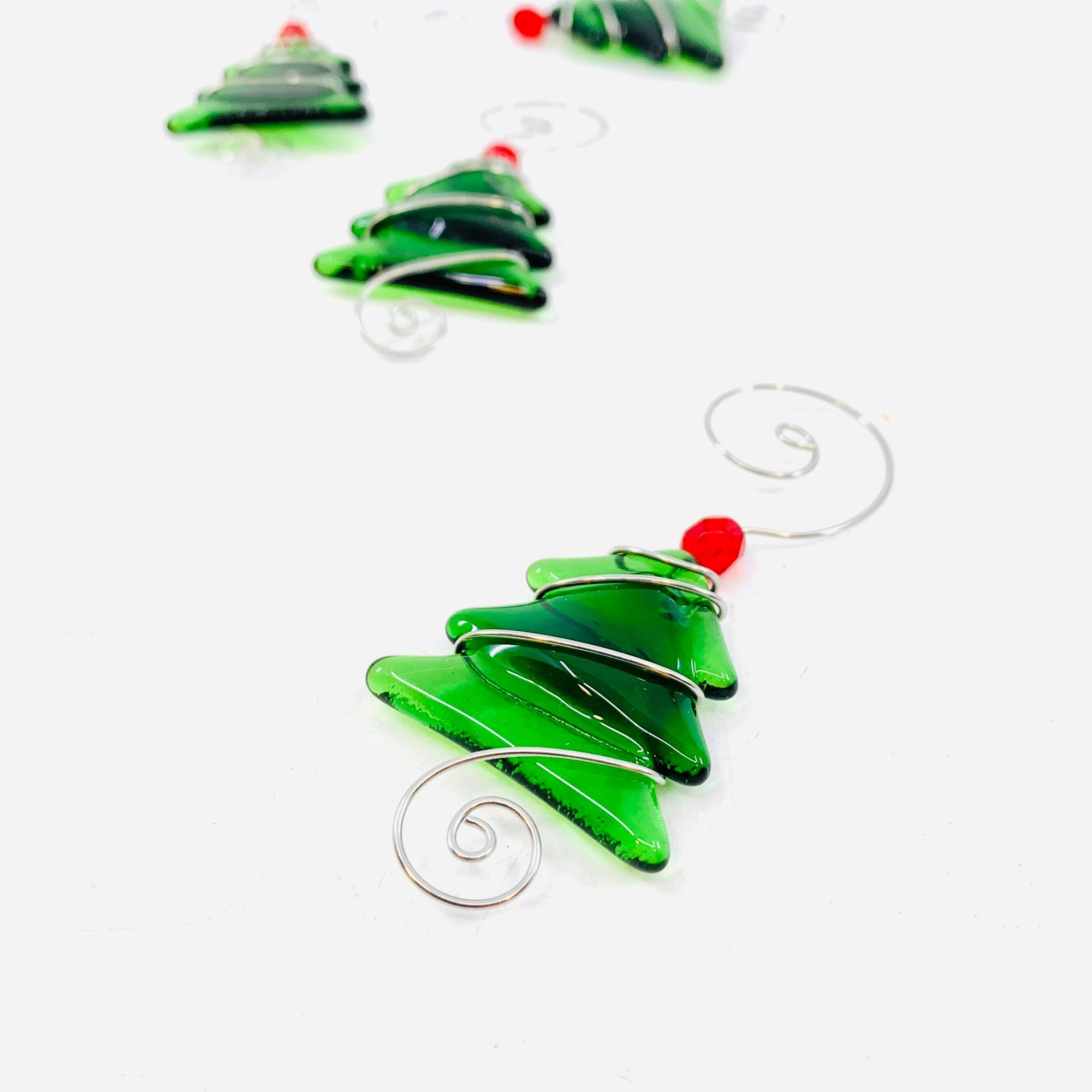 Mini Fused Glass Tree, Green Ornament Haywire Art 