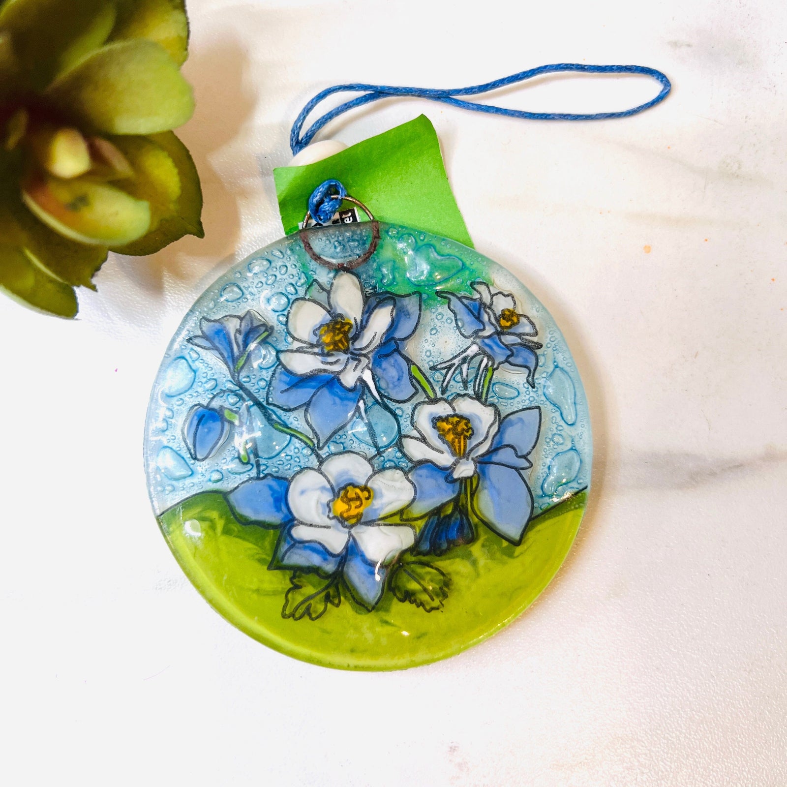 Fair Trade Ornament 24 Blue Columbine Ornament Pam Peana 