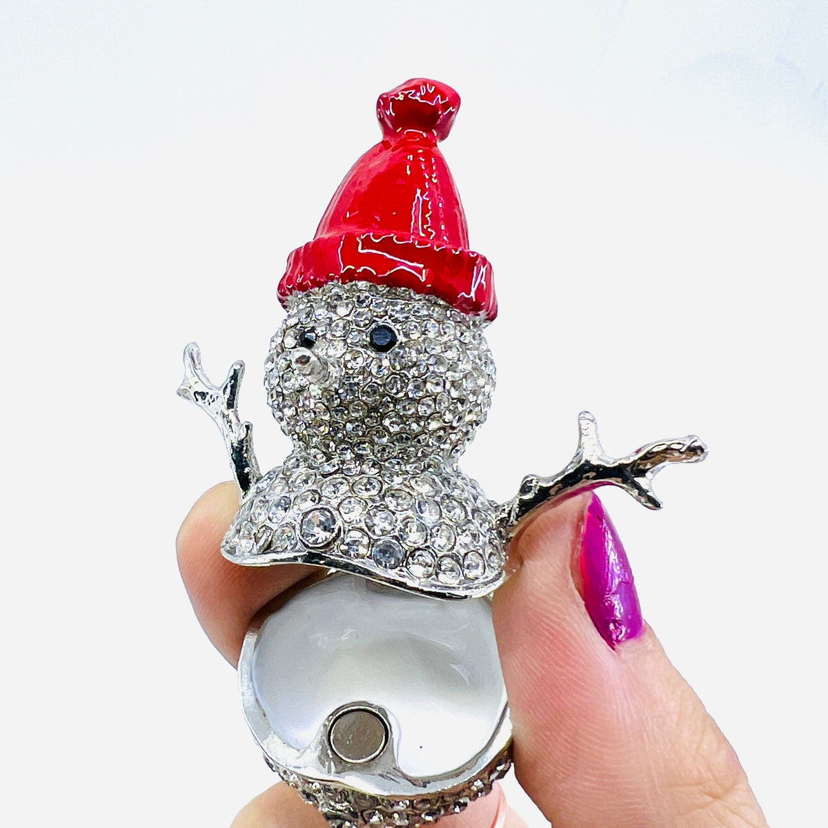 Bejeweled Enamel Trinket Box 22, Snowman Decor Kubla Craft 
