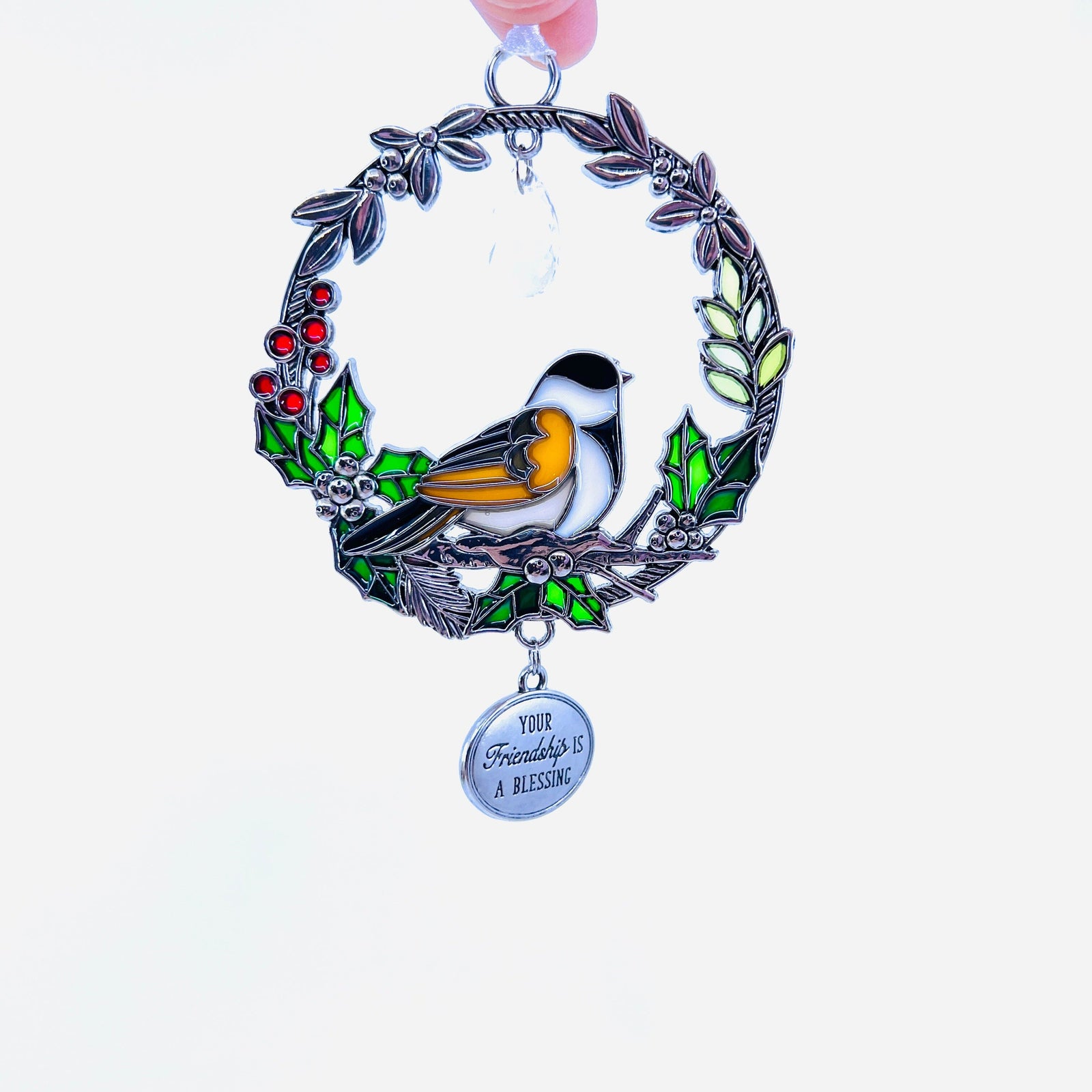 Metal Wreath Ornament - Friendship Ornament GANZ 