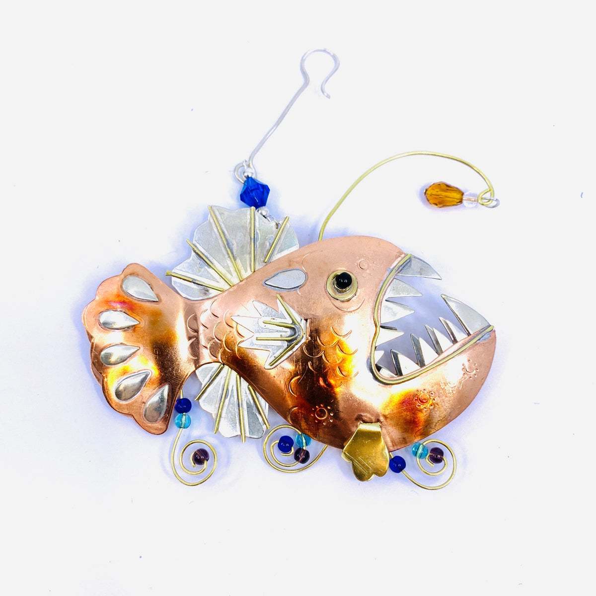 Mixed Metal Ornament, Angler Fish 9 Ornament Pilgrim Imports 