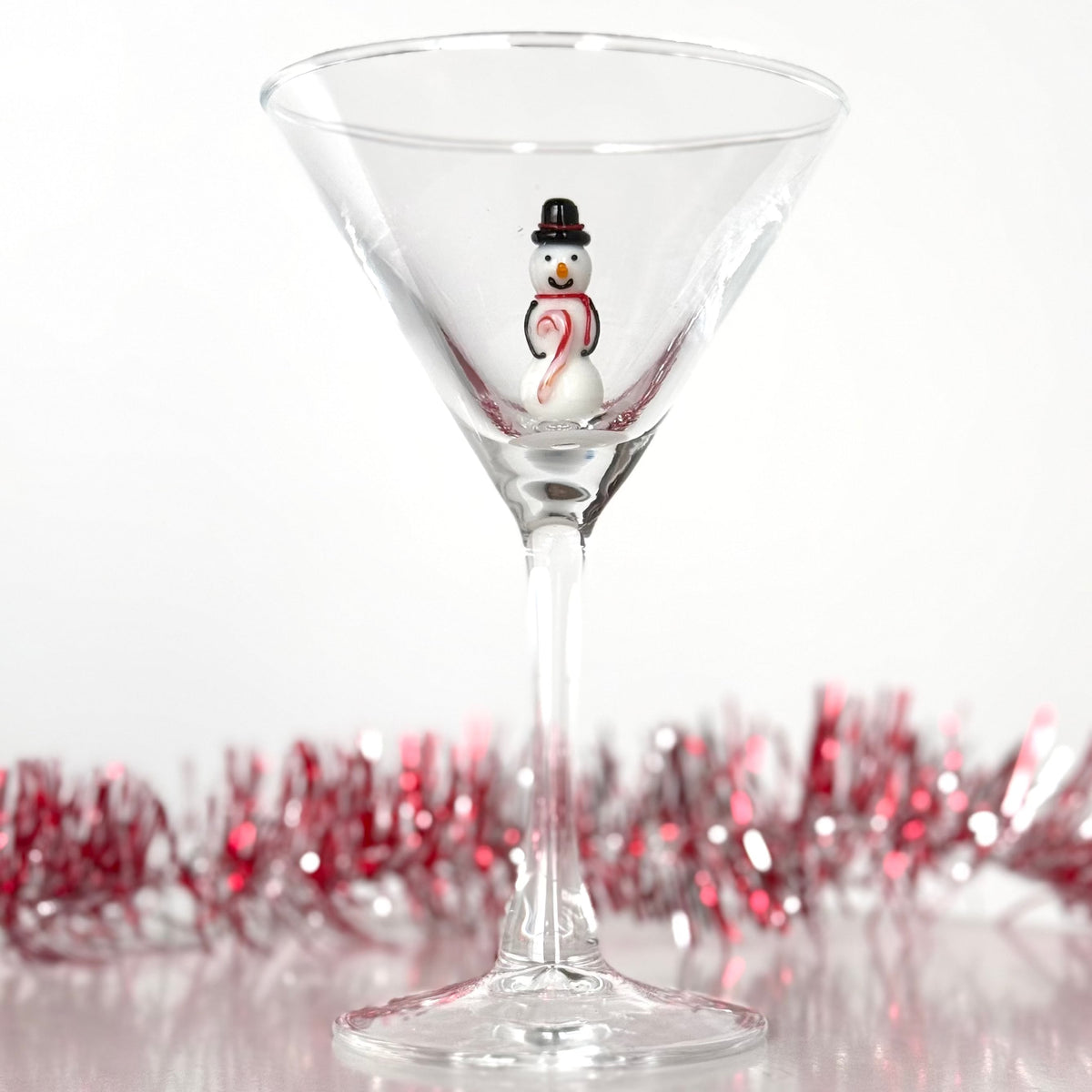 Holiday Icon Martini Glass Creative Co-Op Snowman 
