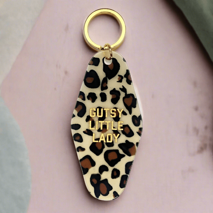 Retro Keychain, Gutsy Little Lady Accessory Golden Gems 