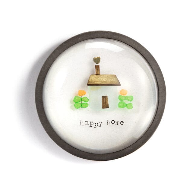 Happy Home Wooden Dome Paperweight 6 Decor Demdaco 