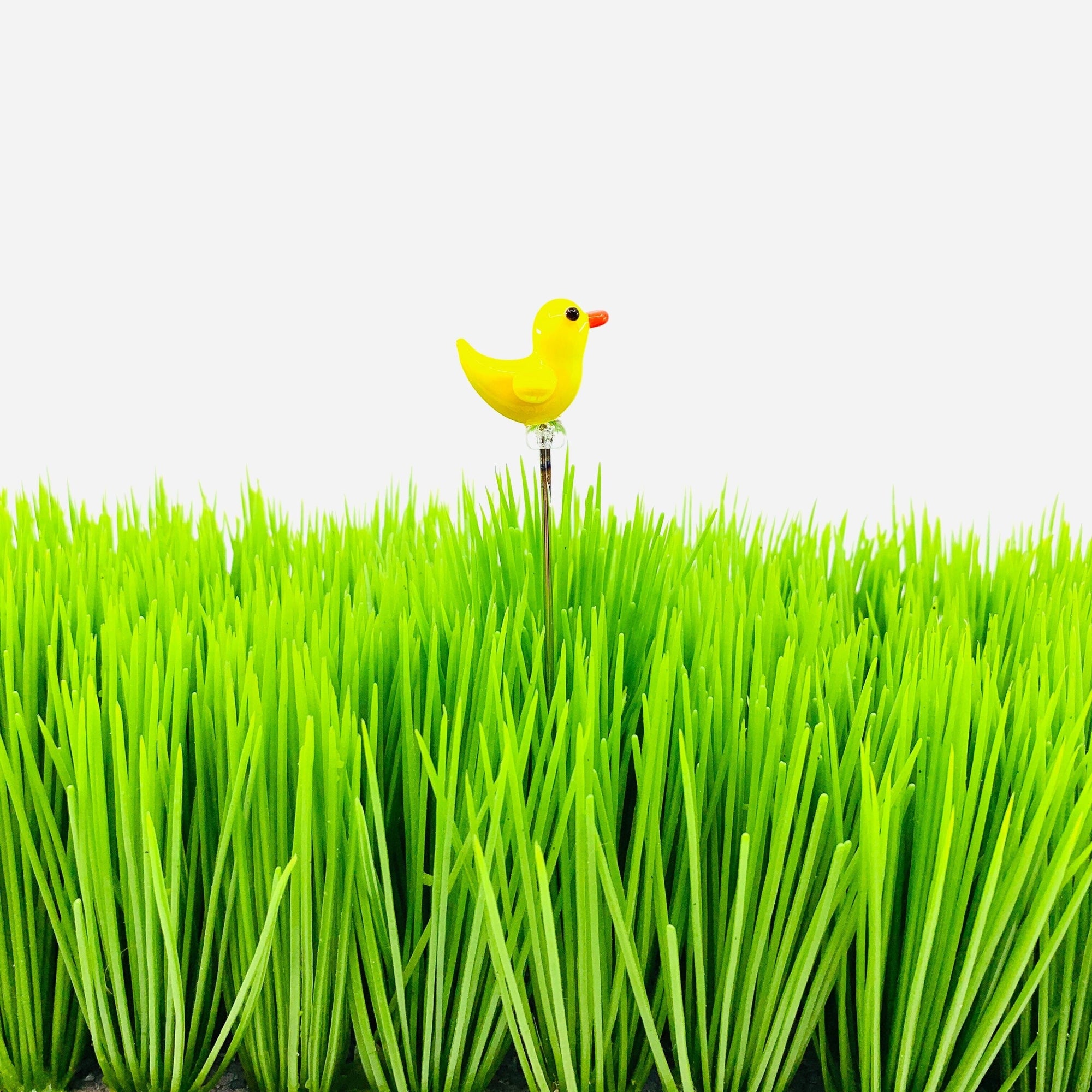 Tiny Glass Animal Garden Stake 12, Chick Decor - 