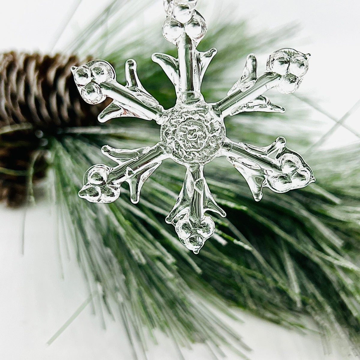 Mini Clear Snowflake, Classic Ornament - 