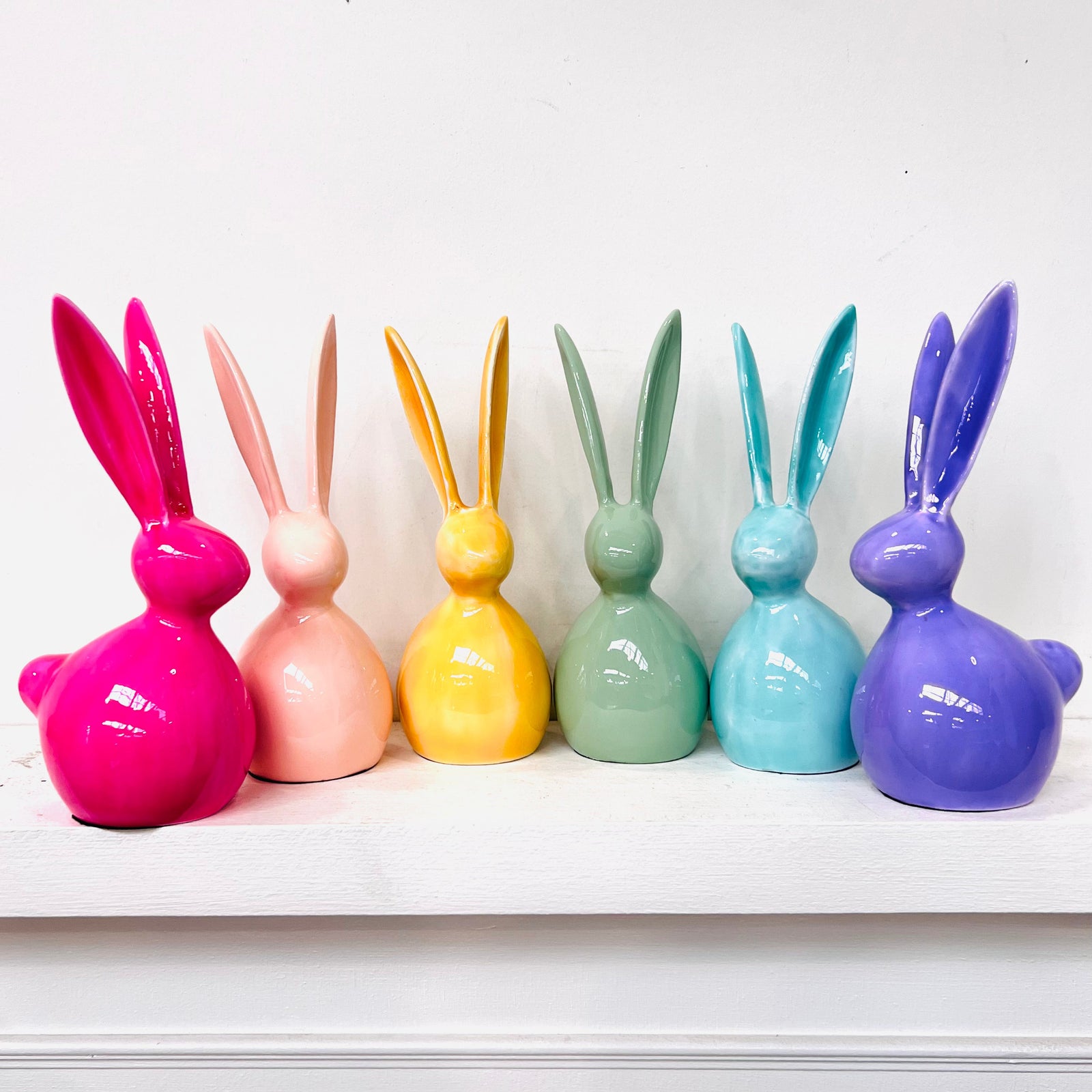 Metal Easter Rabbit 8” One Hundred 80 Degrees Lemon 