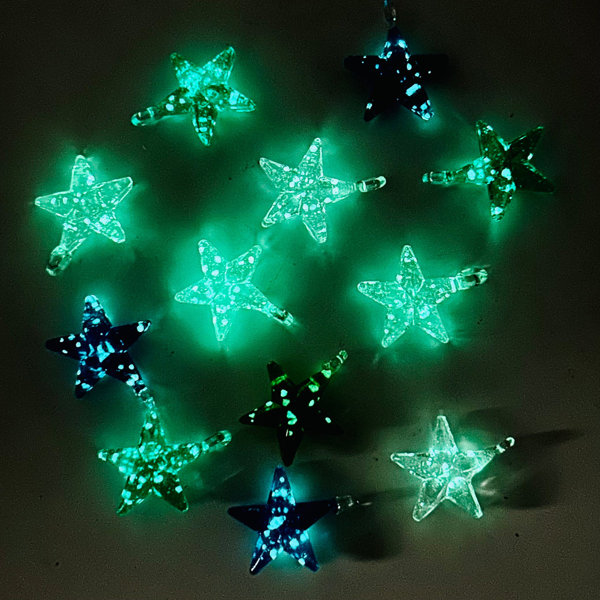 Glass Glow in the Dark Stars, Green Miniature - 