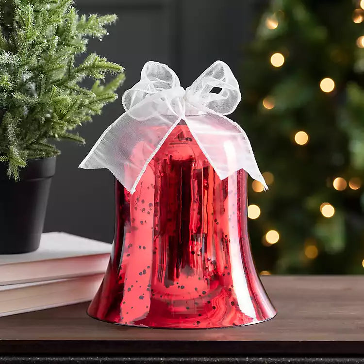 Mercury Glass Bell, Red India House Brass 
