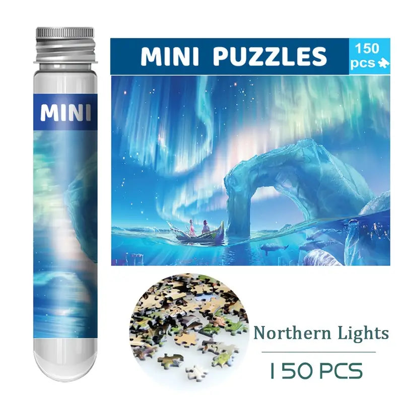 Mini Test Tube Puzzle - Northern Lights Luke Adams Glass Blowing Studio 