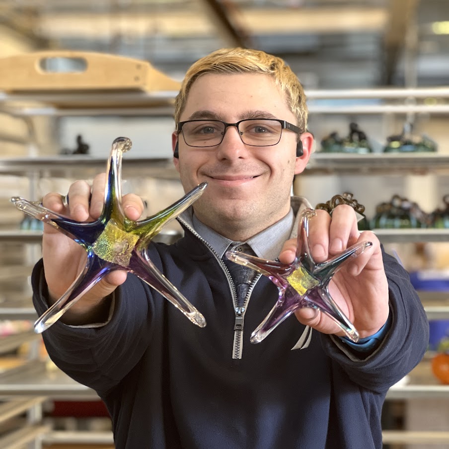 Handblown glass starfish suncatchers