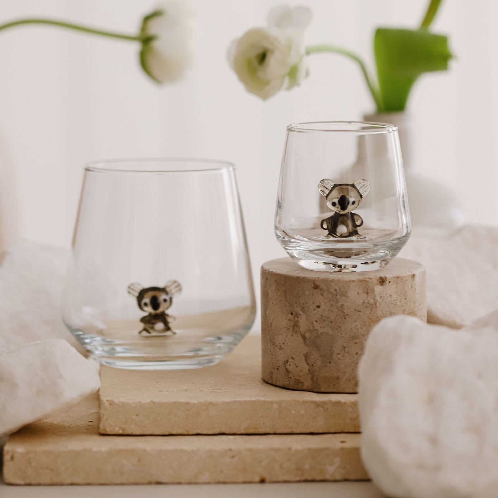 Tiny Animal Wine Glass, Koala Decor MiniZoo 