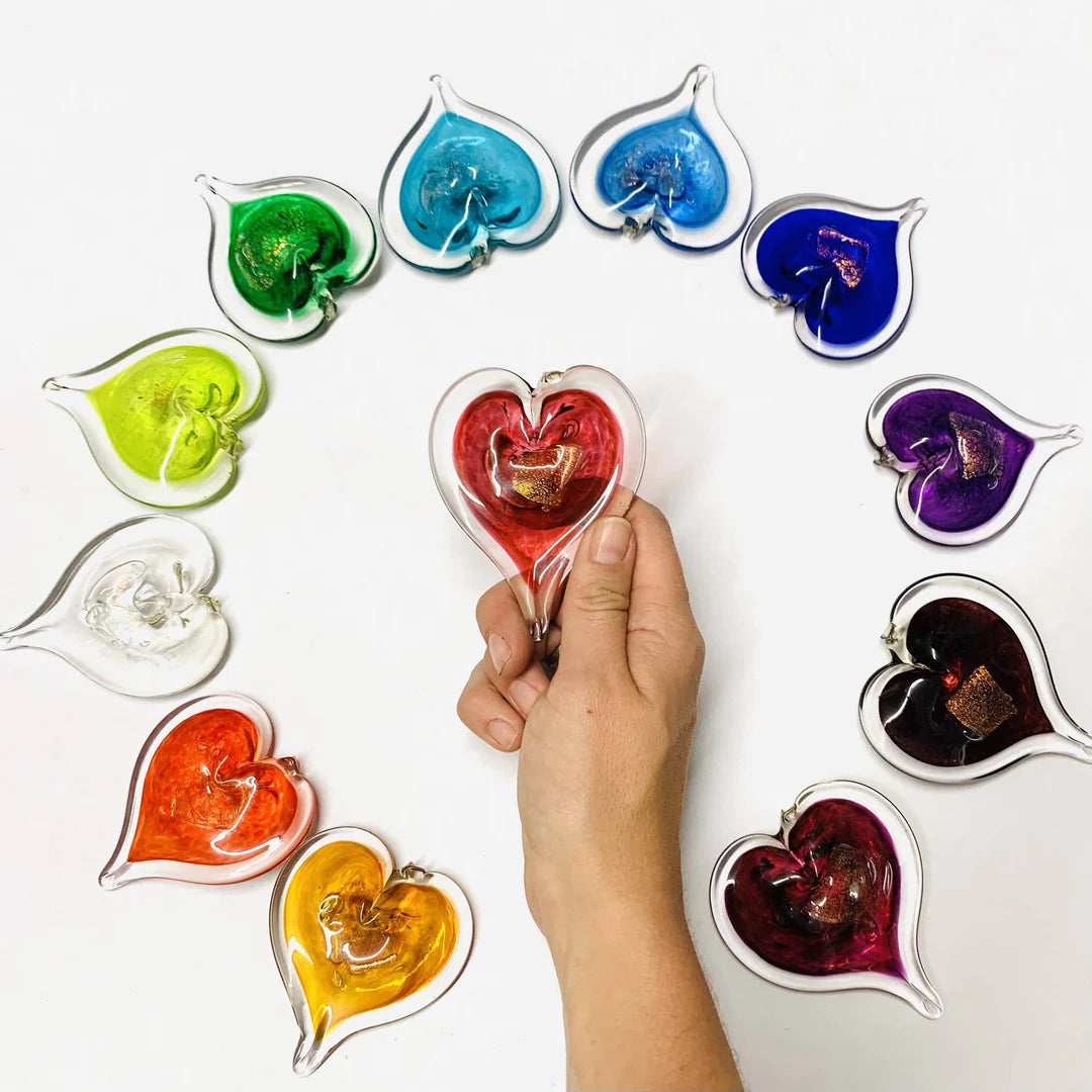 Birthstone Hearts Luke Adams Glass Blowing Studio 