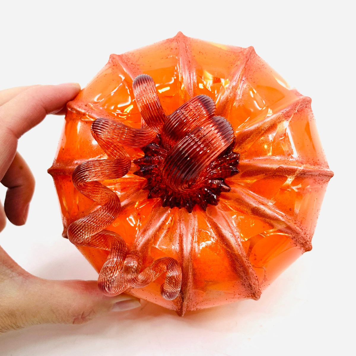 Daily Pumpkin 1377 Shimmer Squat Daily Pumpkin Luke Adams Glass Blowing Studio 