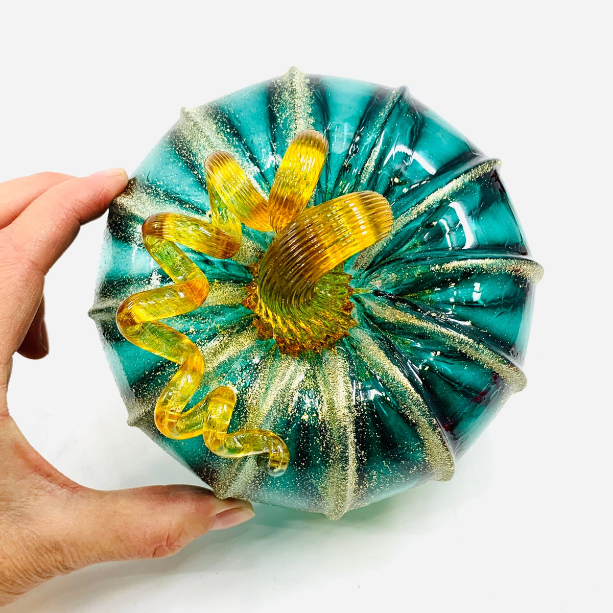 Daily Pumpkin 1393 Shimmer Squat Daily Pumpkin Luke Adams Glass Blowing Studio 