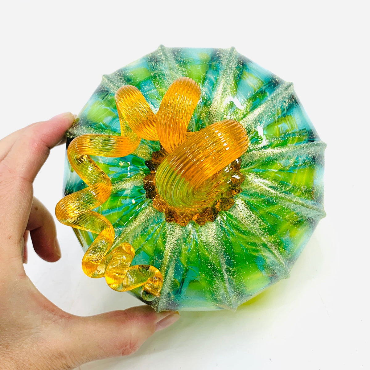 Daily Pumpkin 1398 Shimmer Squat Daily Pumpkin Luke Adams Glass Blowing Studio 