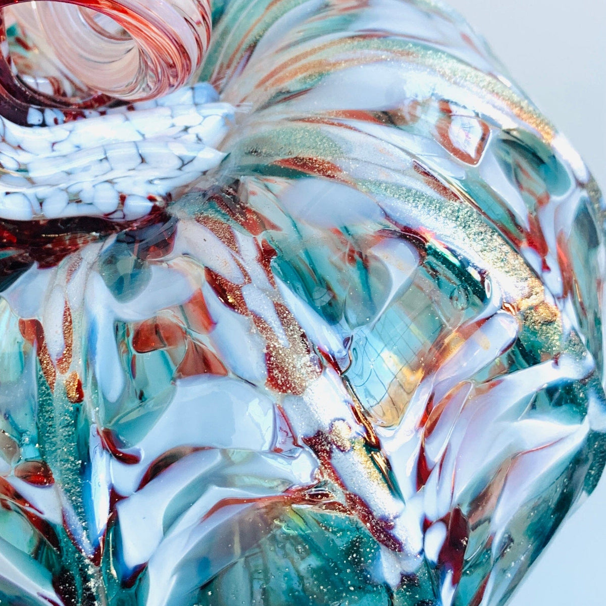 Daily Pumpkin 1464 Winter Frost Shimmer Large Daily Pumpkin Luke Adams Glass Blowing Studio 